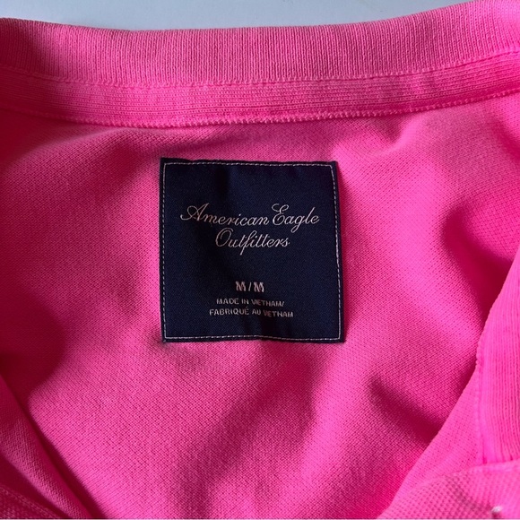 American Eagle Outfitters Pink Polo Shirt Size Medium - Picture 3 of 6